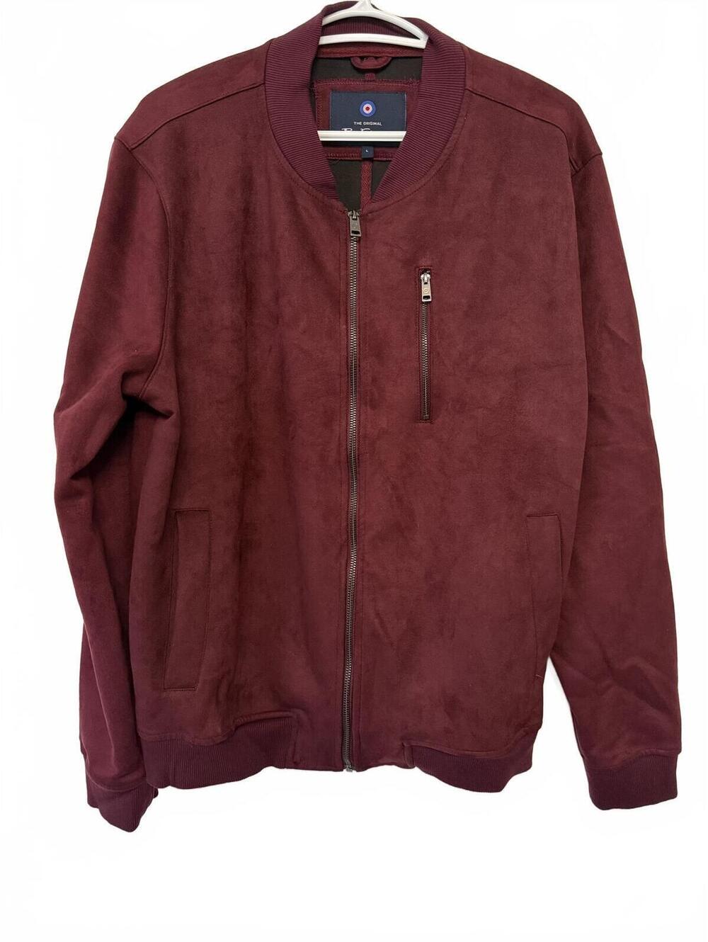 Ben Sherman Burgundy Bomber Jacket Size L